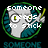 Pixelated circular icon with green border showing a character with green eyes and yellow hair, text overlays change between two phrases.