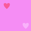 Pink background with multiple pink and light pink heart shapes scattered across the frame.