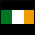 Animated sequence of six showing the Irish flag with progressively longer text overlays from left to right