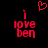 Red pixelated text 'i love ben' on black background with red heart symbol above, two identical static frames shown.