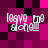 Pixelated text 'leave me alone' in light cyan on a magenta and black checkered background with visible pixelation and color shifts.