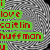 Pixelated text elements in red and green on a gray pixelated background with black accents, forming fragmented phrases.
