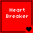 Red square icon with "Heart Breaker" text and heart symbols changing across four