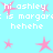 Pixelated text and pink star shapes on a light blue background, with repeated phrases 'hi ashley' and 'is margare' in white.