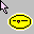 A contact sheet of 23 animated frames showing a yellow circular icon with a neutral face and pink cursor icons on a gray background.