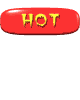 Red glossy oval shape with yellow text "HOT" on white background, showing sequential animation frames of liquid-like deformation and droplet formation.