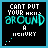 Pixelated text animation on black background with cyan border, displaying 'CAN'T PUT YOUR ARMS AROUND A MEMORY' with partial letter variations and small dot animations.