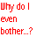 Red pixelated text and sad face icon with gray background section.