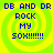 Four identical pixelated display blue text on a bright green spiral background with yellow highlights