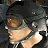 Pixelated image of a helmeted figure with glowing eyes and the word 'DOOM' in fiery, blocky letters on black background.