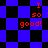 Blue and black checkered background with red text "I so good!" in four positions, transitioning from square to diamond pattern.