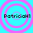 Four identical pixelated icons arranged in a , each featuring pink concentric circles on cyan background with black text "PatriciaH1"