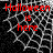 Red text reading "Halloween is here" on a black and white spiderweb background with visible pixelation.