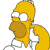 Pixelated yellow cartoon character with large white eyes, brown nose, and open mouth, standing against white background.