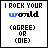 six showing the phrase "I ROCK YOUR world" with varying letter color changes and text highlighting across frames
