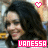 identical cartoon-style images showing a woman with long dark hair smiling, each overlaid with pink text reading "VANESSA" and a small heart symbol