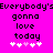 Pixelated text on bright pink background with two identical side-by-side phrases and four white/pink heart symbols below each phrase.