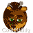 A 4x3 contact sheet of a pixelated brown bear mascot with green eyes, showing 12 distinct facial expressions across sampled frames.