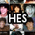 Animated sequence showing text overlays 'HES ALL' and 'GABBIE' over a of pixelated character portraits with varied skin tones and hair colors