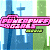 A 50x50 pixel animated buddy icon featuring a pink cartoon vehicle with green accents against a cityscape background, alongside a separate green text logo reading "Original Icons .com" on dark green.