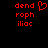 Red pixelated text 'dend roph ilioc' on black background with a red heart symbol above the rightmost