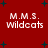 Red background with dark blue plus signs and four identical white text blocks reading "M.M.S. Wildcats" arranged in a