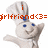 Animated icon of a smiling chef character with blue eyes and a white hat, waving one arm while red text appears sequentially above its head.