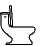 pixelated toilet icons with black shapes inside the bowls, showing sequential changes in shape and position across frames