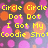 Pixelated yellow text on a pink and orange bokeh background with a gray on the right