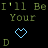 Animated text and heart icons display sequentially on a black background with green and blue pixelated elements.
