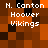 Pixelated orange and brown with white text reading "H. Canton Hoover Vikings" in four identical sections