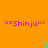 A static image with an orange background, scattered cyan dots, and repeated pink text reading "***Shinju***" in a pattern