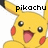 Yellow cartoon creature with red cheek circles, black eyes, and pink mouth; text above reads 'pikachu', 'owns', 'ur soul'