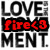 A static image with repeated text elements and a central red 'fire<3' graphic on a white background.