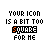 Six circular animated buddy icons arranged in a 3x2 contact sheet, each displaying the text "YOUR ICON IS A BIT TOO SQUARE FOR ME" with varying color highlights on the word "SQUARE".