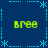 Blue background with light blue dashed lines forming a , four 'Bree' texts in green pixelated font at corners, and star-like symbols at intersections. The text appears to shift slightly between frames