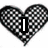 Four heart-shaped icons arranged in a : checkered black-and-white, sand-drawn LOVE with arrow, blue tiger-stripe with Joey text, and beach scene with I love you