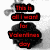Pixelated red text on black rectangular blocks arranged vertically over a gray smoke-like shape against white background.