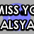 Blue circular icon with sad expression and single tear, paired with text reading MISS YO ALSYA on left side.