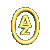 Golden circular icon with stylized 'A' and 'Z' symbols rotating through multiple angles against gray background.