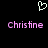 Pixelated heart symbol above two identical text instances on black background.