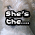 A four- shows a dog's face with overlaid text changing : 'She's the....', 'Sadie BE AN!!!', and 'My Dog Sadie' in pixelated font