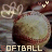 nine softball images with text "SOFTBALL" below each, featuring a baseball-like ball on a textured background