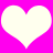 Two white heart shapes on a bright pink background with pixelated edges.
