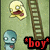 Pixelated image with two cartoonish figures and a ladder against a green background, featuring red text reading 'boy' at the bottom right.