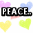 Pixelated heart-themed icon with text elements and color variations across repeated heart shapes.