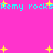 Pixelated cyan text "Remy rocks" repeats across a bright pink background with scattered yellow starbursts, animated to shift horizontally in sequence.