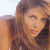 A 50x50 pixel buddy icon split into two frames showing a woman with long brown hair on the left and green text reading "Original Icons .com" on a dark green background on the right, displayed as a contact sheet.