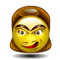 Yellow cartoon head with brown hair in various facial expressions and angles against white background.
