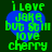 Green pixelated text reads "i love jake but still love cherry" over a blue heart on dark green background.